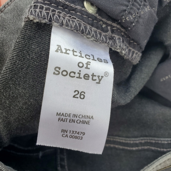 Articles of Society Sarah Skinny Baker Fit Gray Denim Jeans Size 26 - Picture 4 of 9